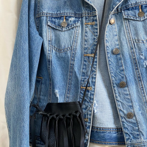 Cute fringe black mini-bag /purse - Picture 7 of 11